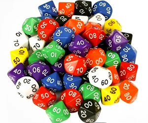 Juego de 6 dados: 10 caras 00-90 recursos didácticos matemáticas y juego de mesa divertido para niños - Imagen 1 de 1