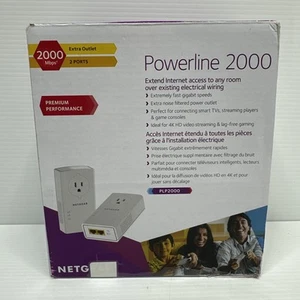 NETGEAR Powerline adapter Kit, 2000 Mbps Wall-plug, (PLP2000-100PAS), White - Photo 1/6