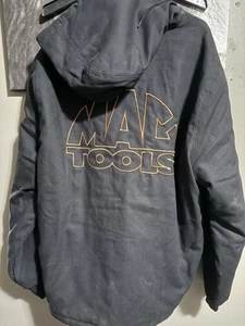 Mac Tools Canvas Hooded EMBROIDERED Jacket Coat Black Quilt Lined Workwear XL - Picture 1 of 4