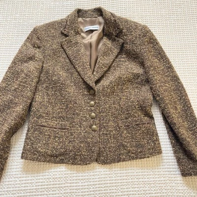 Blazer Gerry Weber Mezcla Lana Mujer Talla Pequeña Marrón Blazer De Colección  Foto 1 de 4