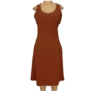 Athleta geripptes ärmelloses Midikleid mit fallender Taille Damen Gr. L rostorange neu 140 $ - Bild 1 von 18