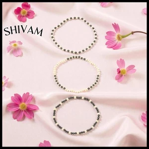 SHIVAMMade in Indien schwarzer Spinell und Messing Stretch Armbänder - Bild 1 von 6
