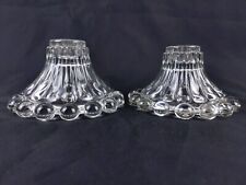Anchor Hocking Vintage Clear Glass Ball Footed Candlestick Candle Holders MCM