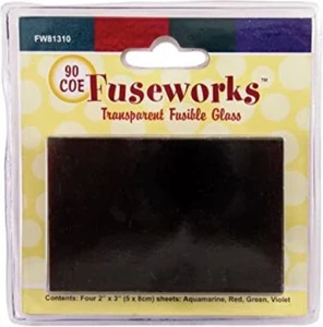 FUSEWORKS TRANSPARENT GLASS PACK FOR KILN FUSING 4 COLORS 90 COE - Picture 1 of 1