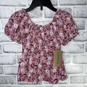 Thereabouts Little & Big Girls Square Neck Short Sleeve Blouse XXS 4/5 NWT - Picture 1 of 5