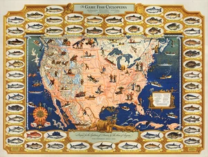 Game Fish Cyclopedia 1947 75cm x 56.6cm Quality Art Print - Picture 1 of 1