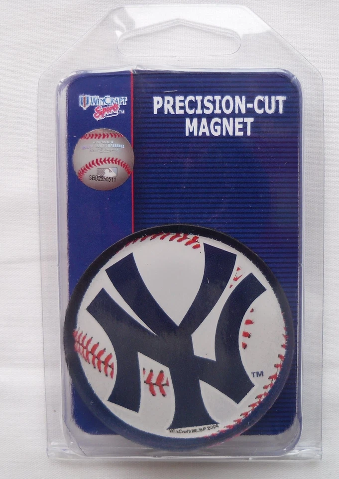 1 пара акриловых магнитов с логотипом New York Yankees Precision Cut 2 1/4 дюйма для бейсбола MLB - Изображение 1 из 1