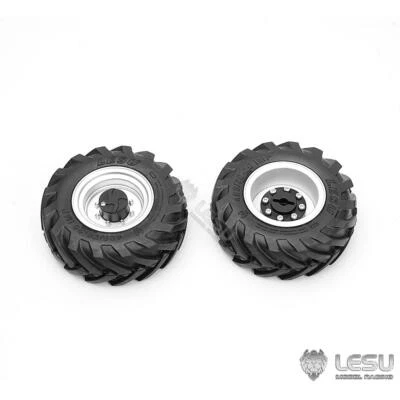 Metal Hub Rubber Tire for LESU AOUE MCL8 AT1050 6MDX 1/14 RC Hydraulic Loader - Image 1 of 4