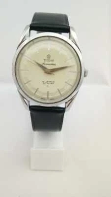 Raro Titoni Airmaster 21Jewels Titoflex Hecho en Suiza Reloj Hombre Esfera Blanca Foto 1 de 4