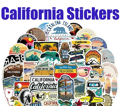 California Stickers Adventure Nature Outdoors National Parks Golden State 50 pcs