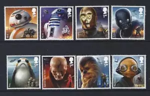 GRAN BRITAIN 2017 STAR WARS SET 8 SINGLES SIN MONTAR COMO NUEVO, SIN MONTAR O NUNCA MONTADO - Imagen 1 de 1