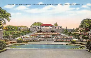 Postal TX: Terrace & Shelter House, Rock Springs Park, Fort Worth, Texas Linen - Imagen 1 de 2