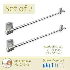 Self-adhesive/Wall Mount Rod 9-16 inches- Set of 2 - Picture 1 of 20