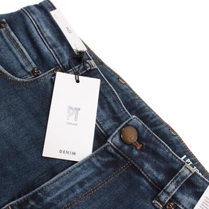 PT Torino Jeans Größe 30 US einfarbig blau Baumwollmischung Denim neu mit Etikett - Bild 1 von 20