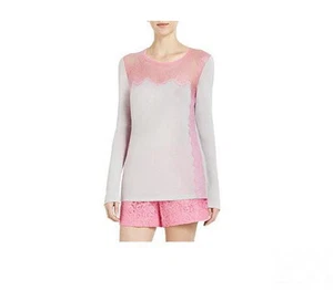 NUOVO BCBG MAX AZRIA ROSA BLUSH COMBO GABRIELA TOP PIZZO RXG1J521/B407A TAGLIA M - Foto 1 di 4