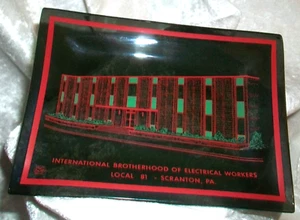 Vintage 1968 Rauchhaus Kunstglas IBEW Scranton Elektro Gewerkschaftsgebäude - Bild 1 von 9
