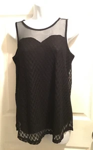 Blusa sin mangas Shannon Ford New York para mujer talla mediana color negro. - Imagen 1 de 6