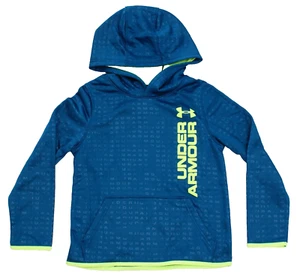 Under Armour Little Boy's YXS  Size 7 Blue Hoodie Hooded Sweatshirt Coldgear - Picture 1 of 3
