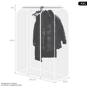 Garment Dust Cover Clear Storage Bag Premium Full Zipper Clothes Organizer M-XXL - Picture 1 of 19