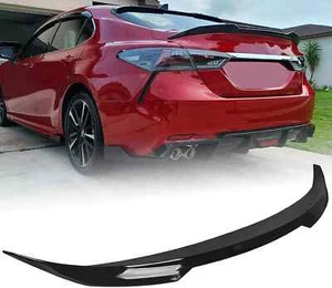 For Toyota 2018-24 Camry SE XSE LE XLE JDM V Style Black Rear Trunk Spoiler Wing - Picture 1 of 9