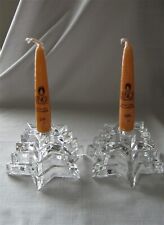 Boxed Set of 2 WMF Crystal Candlestick Votive Candle Holders & 2 Candles Germany