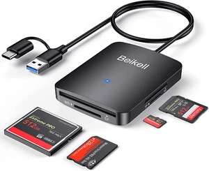 SD Kartenleser, 4 in 1 Dual Stecker USB 3.0 & USB C Kartenlesegerät Highspeed Mi - Bild 1 von 12