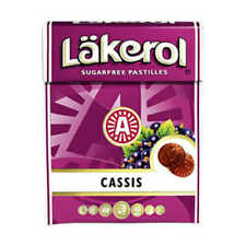 Läkerol (lakerol) Cassis sueco Sin Azúcar Regaliz 25g 0.85oz