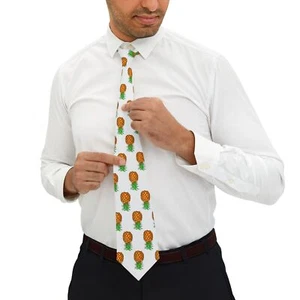 Corbata de piña al revés blanca multicolor swinger hawaiano estilo de vida - Imagen 1 de 5