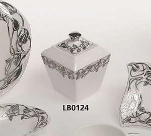 Porcelain & Silver Sugar Bowl Favor LB0124 - Picture 1 of 1