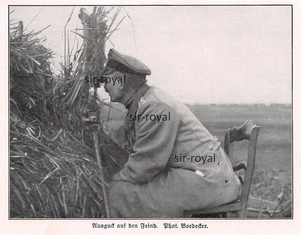 Offizier am Scheren-Fernrohr - 1WK Militär - 1915 -Historische Aufnahme ~13x10cm - Bild 1 von 1