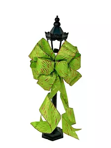 10" WIDE ZEBRA PRINT CHRISTMAS BOW DECORATION FOR WREATH TREE GIFTS LANTERN DOOR - Picture 1 of 1