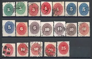 Mexico Good Lot 19 Stamps Numeral of Value 1886 - 1895 To identify - Picture 1 of 2