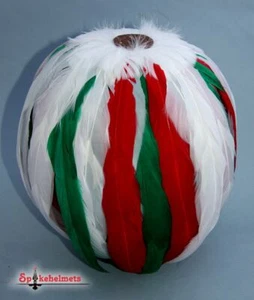 Mexicain Plume for Officer Pickelhaube - duck feathers white / green / red - Picture 1 of 2