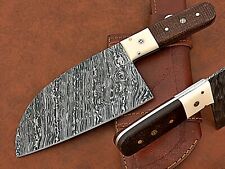 Custom Handmade Damascus Cleaver Knife . Macarta Handle