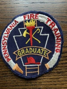 Vintage 1960s Pennsylvania Fire Training Graduate jacket patch large 5" - Picture 1 of 3