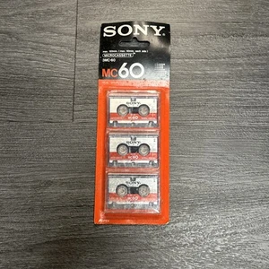 Sony MC-60 Microcassette Blank Tapes 3 Pack New NOS - Picture 1 of 4