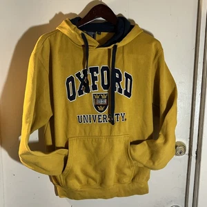 Oxford Univesrity Men's Large Yellow Pullover Hoodie Center Patch - Picture 1 of 5