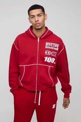 Sudadera con Capucha Boohoo MAN Grande Cuadrada Moto Cremallera Grande Foto 1 de 4