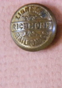 BOUTON UNIFORME BB RICHMOND LIGHT & RAILROAD CO Manhattan/État est. petit doré - Photo 1/2