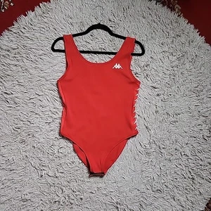 Body Kappa Rosso Bianco Panna Taglia S Nuoto Pezzo Unico Primavera Estate Spiaggia - Foto 1 di 9