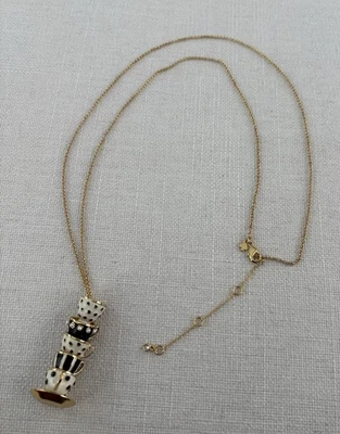 KATE SPADE ALICE IN WONDERLAND STACKED TEACUP PENDANT NECKLACE - Image 1 of 4