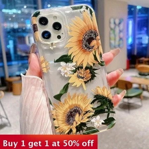 Funda de teléfono girasol de moda para iPhone 16 Pro Max 15 14 13 12 11 8 XR XS - Imagen 1 de 6