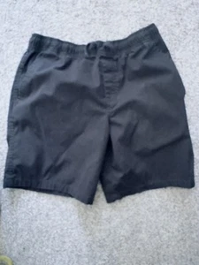 WONDER NATION Boys Black Flat Front Stretch Adjustable Waist Shorts 12 Husky - Picture 1 of 4
