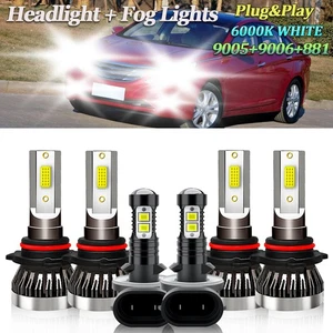 For Hyundai Sonata 1995-1996 LED Headlight Kit High/Low Beam Bulbs+Fog Light - Picture 1 of 13