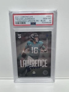 Trevor Lawrence - 2021 Chronicles Luminance Update Rookie Blue #201 - PSA 10 - Bild 1 von 2