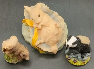 Vintage Wildlife Figurines – Aynsley MasterCraft Rabbit + 2 Woodland Animals - Picture 1 of 11