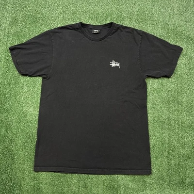 Stussy Graphic T Shirt Men's Size L Black Short Sleeve Invest In The Best Casual - Image 1 of 4
