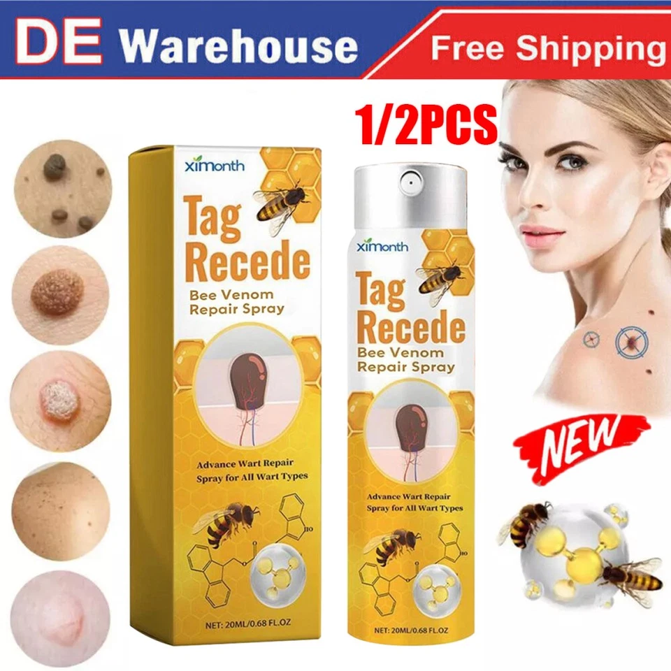 MARKENLOS 1/2 Stk Tag Recede Bienengift Spray natürlicher Extrakt Spray für alle Hauttypen