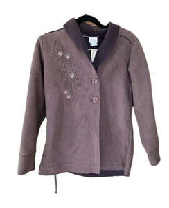 Vintage Herbst bestickt Oversize Cardigan Pullover Neu mit Etikett braun klein Boho Oma - Bild 1 von 11