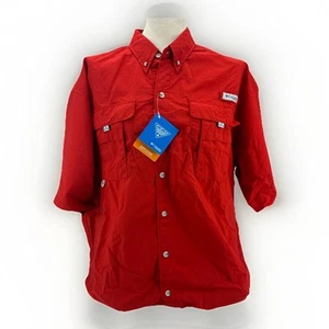 Columbia PFG Men Bahama II OMNI-SHADE Shirt Fossil Red Size LT Outdoor Wear NWT - Picture 1 of 18
